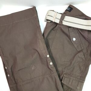 NWOT Original NM Belted Clam Digger Capri-to-Long Cargo Pants Brown Khaki (16)